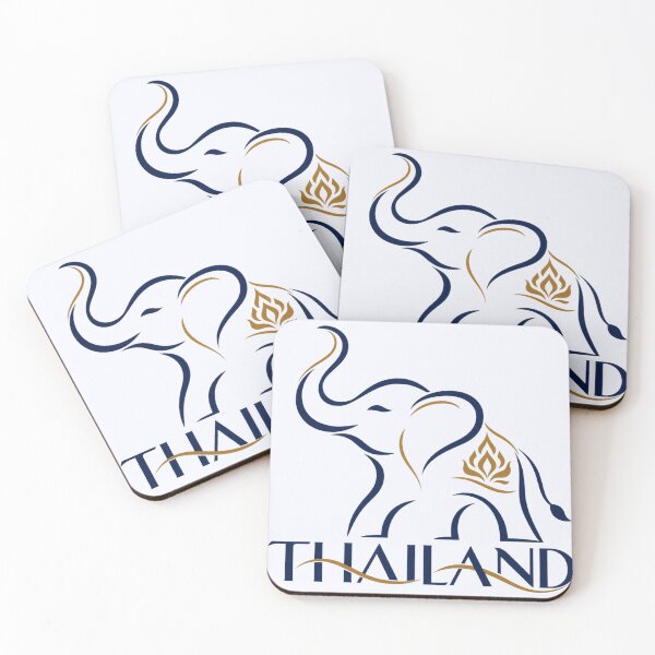 Item preview, Minimalist Thai Elephant Gold Line Art Emblem designed and sold by Nicha Studio.