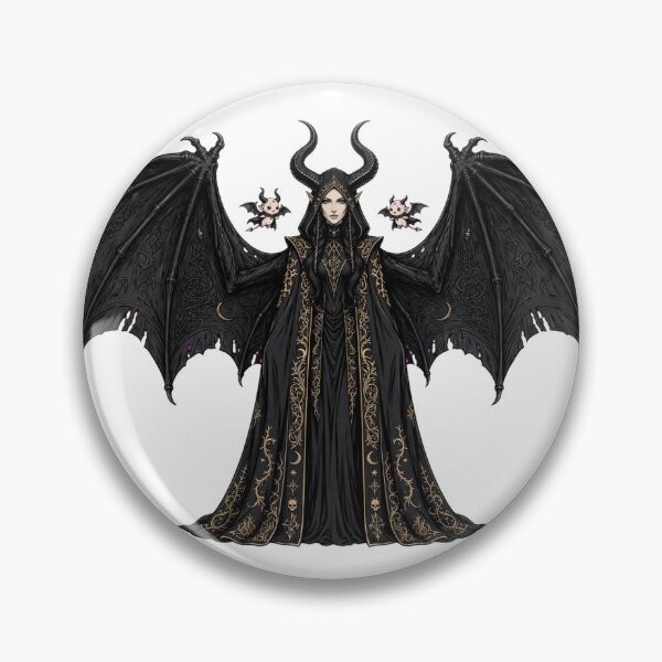 Item preview, LILITH Full Body Gothic Queen with Huge Black Bat Wings and Two Tiny Succubus Familiars - Dark Fantasy Cloak Art designed and sold by Csaba1983.