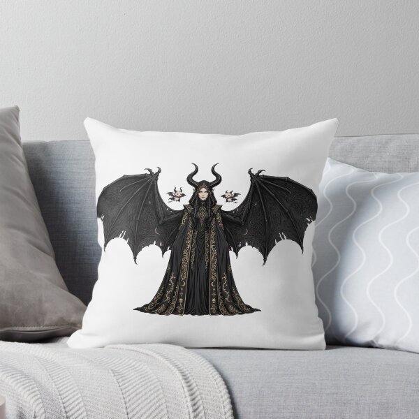 Item preview, LILITH Full Body Gothic Queen with Huge Black Bat Wings and Two Tiny Succubus Familiars - Dark Fantasy Cloak Art designed and sold by Csaba1983.