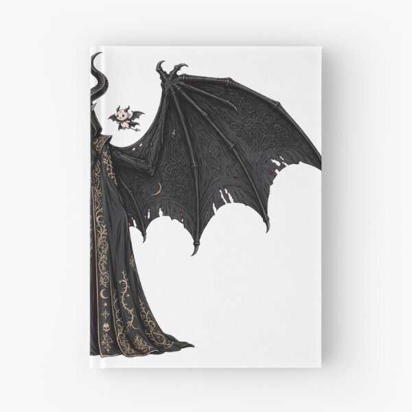 Item preview, LILITH Full Body Gothic Queen with Huge Black Bat Wings and Two Tiny Succubus Familiars - Dark Fantasy Cloak Art designed and sold by Csaba1983.