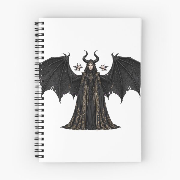 Item preview, LILITH Full Body Gothic Queen with Huge Black Bat Wings and Two Tiny Succubus Familiars - Dark Fantasy Cloak Art designed and sold by Csaba1983.