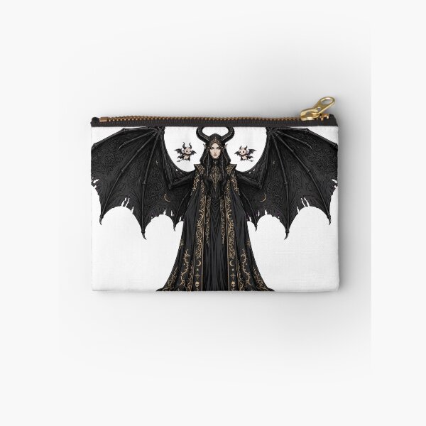 Item preview, LILITH Full Body Gothic Queen with Huge Black Bat Wings and Two Tiny Succubus Familiars - Dark Fantasy Cloak Art designed and sold by Csaba1983.