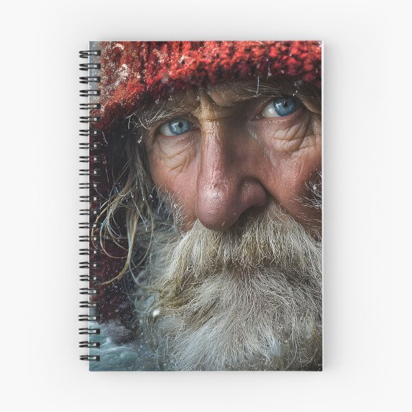 Item preview, Elderly Man in Red Hood Staring at Stormy Ocean designed and sold by Artessie.