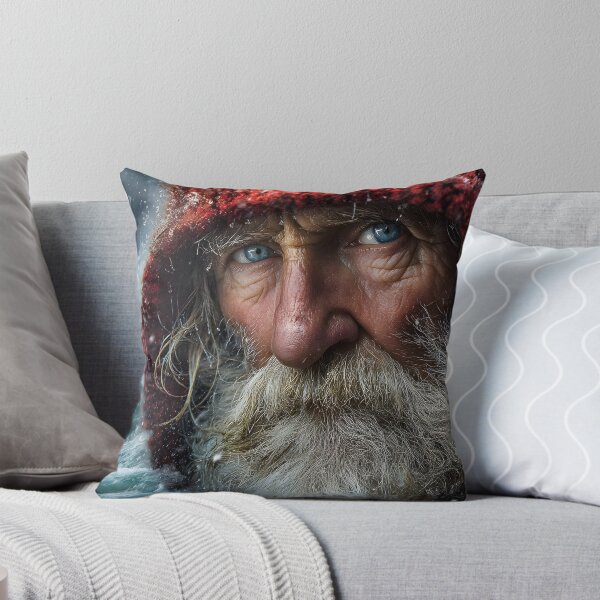 Item preview, Elderly Man in Red Hood Staring at Stormy Ocean designed and sold by Artessie.