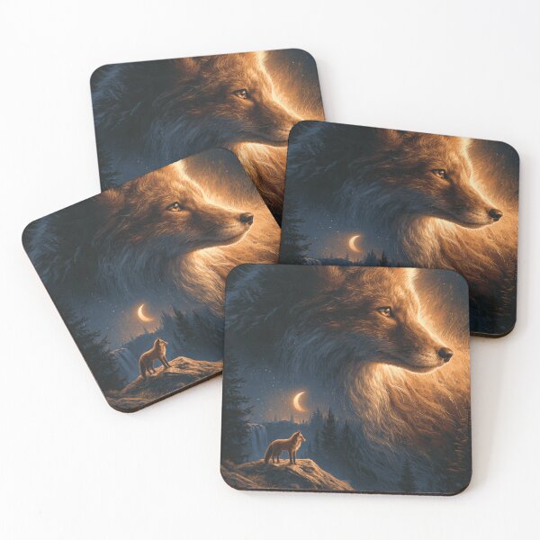 Item preview, Majestic Fox Spirit Moonlit Forest Night Wildlife designed and sold by NicolasGlowArt.