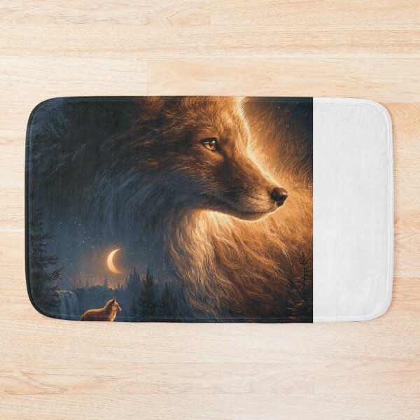 Item preview, Majestic Fox Spirit Moonlit Forest Night Wildlife designed and sold by NicolasGlowArt.