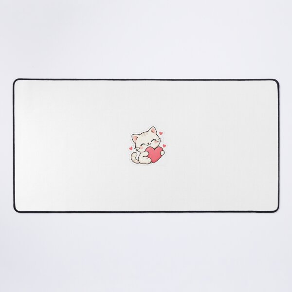 Item preview, Cute Cat Hugging Heart – Kawaii Love Sticker designed and sold by TinyMoodShop.
