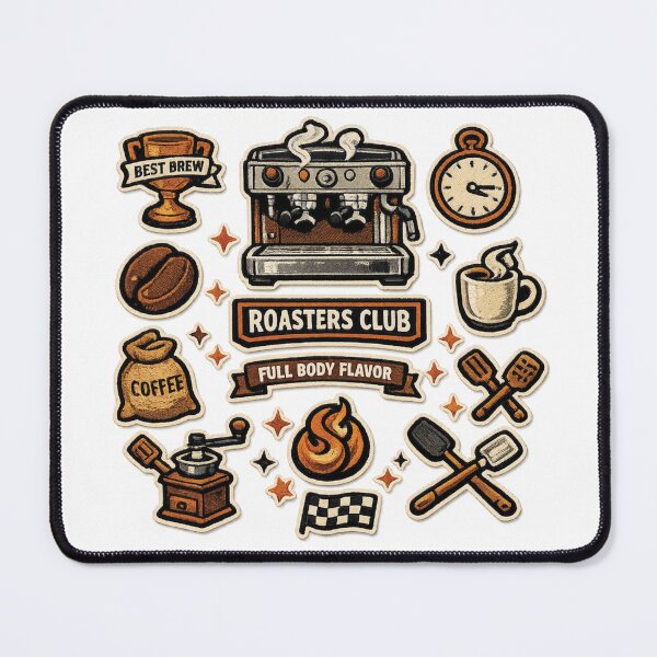 Item preview, Coffee Roasters Club – Vintage Embroidered Patch designed and sold by Mindful56.
