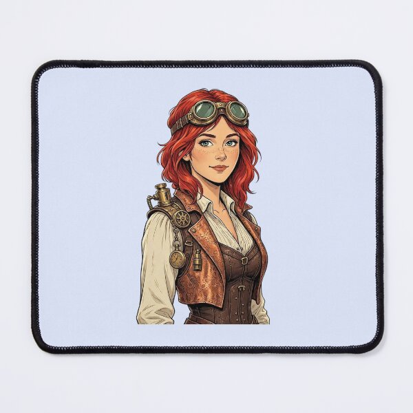 Item preview, Steampunk Girl – Redhead Inventor with Goggles designed and sold by SweetLilith.