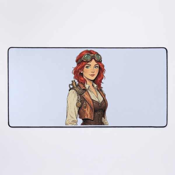 Item preview, Steampunk Girl – Redhead Inventor with Goggles designed and sold by SweetLilith.