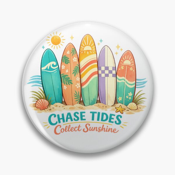 Item preview, Chase Tides Collect Sunshine Retro Surfboard Beach Coastal Art Design designed and sold by inkoutninja.
