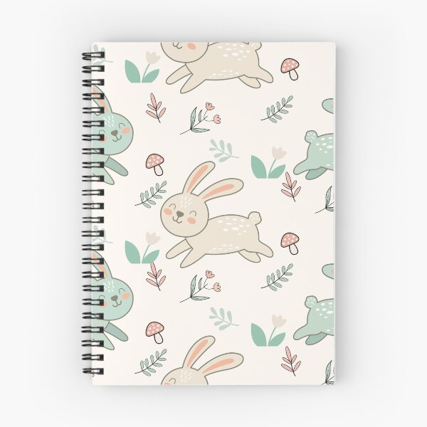 Item preview, Cute Bunny Seamless Pattern with Forest Elements designed and sold by prapapon.