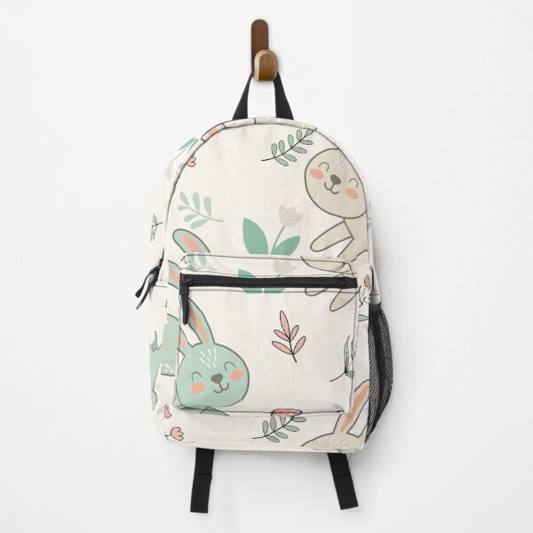 Item preview, Cute Bunny Seamless Pattern with Forest Elements designed and sold by prapapon.