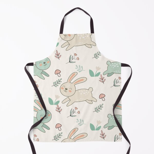 Item preview, Cute Bunny Seamless Pattern with Forest Elements designed and sold by prapapon.