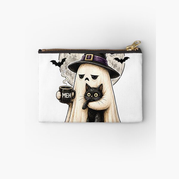 Item preview, Ghost Cat Spooky Black Funny Halloween Coffee Lover T-Shirt designed and sold by HugsPlusCoffee.