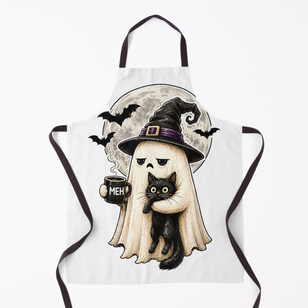 Item preview, Ghost Cat Spooky Black Funny Halloween Coffee Lover T-Shirt designed and sold by HugsPlusCoffee.