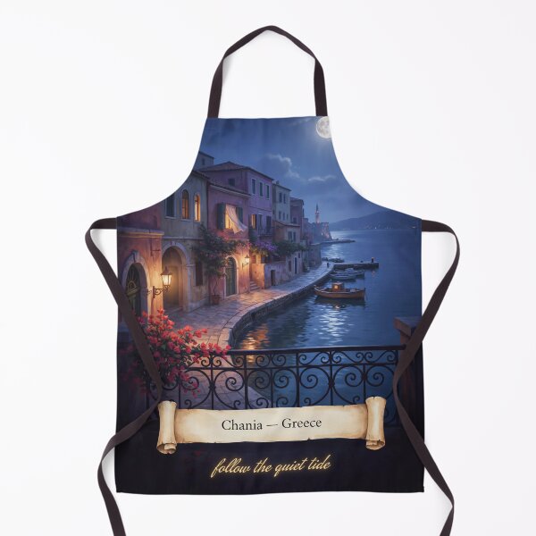 Item preview, Chania Moonlit Balcony Streetscape — Romantic Mediterranean Night Art designed and sold by stickercuffs.