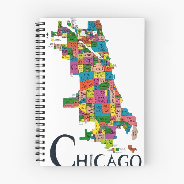 Item preview, Chicago Neighborhood Map designed and sold by AHAPPYdesigns.