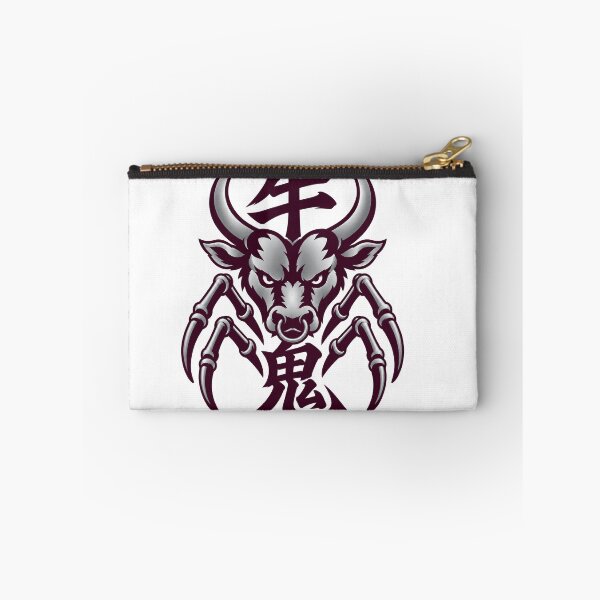Item preview, Japanese Ushi-Oni Yokai Design – Plum Noir & Silver Kanji Art designed and sold by Handcan.
