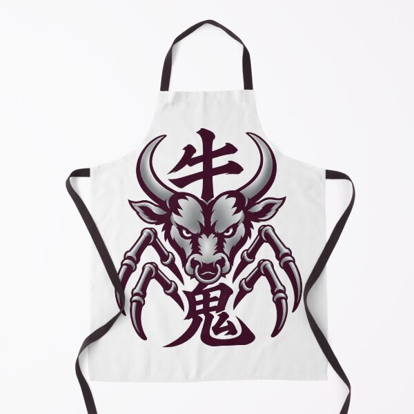 Item preview, Japanese Ushi-Oni Yokai Design – Plum Noir & Silver Kanji Art designed and sold by Handcan.