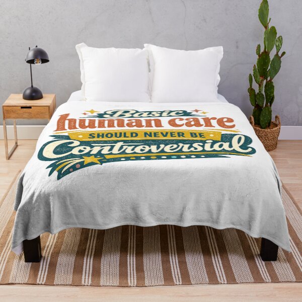 Item preview, Basic Human Care Should Never Be Controversial Compassion Quote Retro Art designed and sold by inkoutninja.