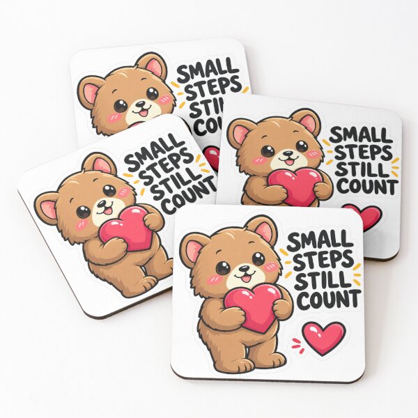 Item preview, Small Steps Still Count – Cute Bear Motivation designed and sold by Kushwaha18.