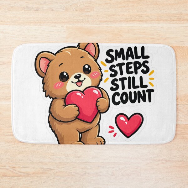 Item preview, Small Steps Still Count – Cute Bear Motivation designed and sold by Kushwaha18.