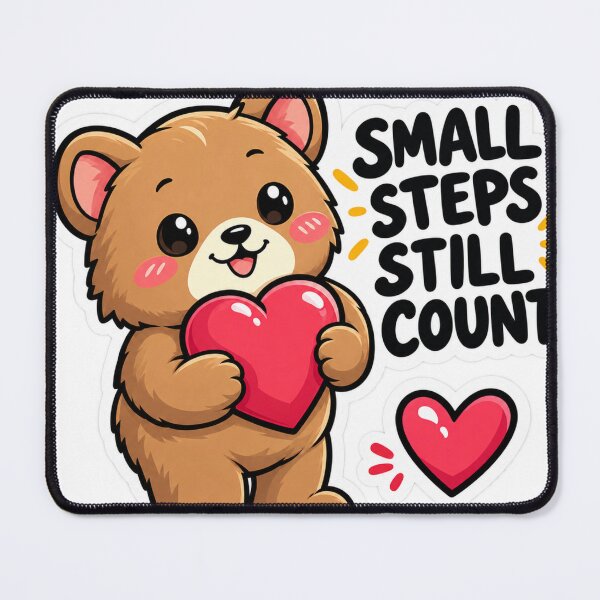 Item preview, Small Steps Still Count – Cute Bear Motivation designed and sold by Kushwaha18.
