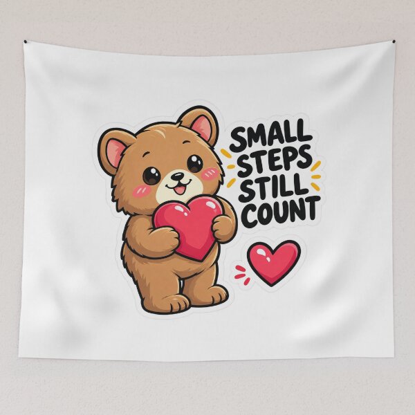Item preview, Small Steps Still Count – Cute Bear Motivation designed and sold by Kushwaha18.