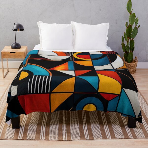 Aperçu de l'œuvre Abstract Geometric Mosaic Symphony créée et vendue par Habatour Creations Exclusive Digital Art Products.