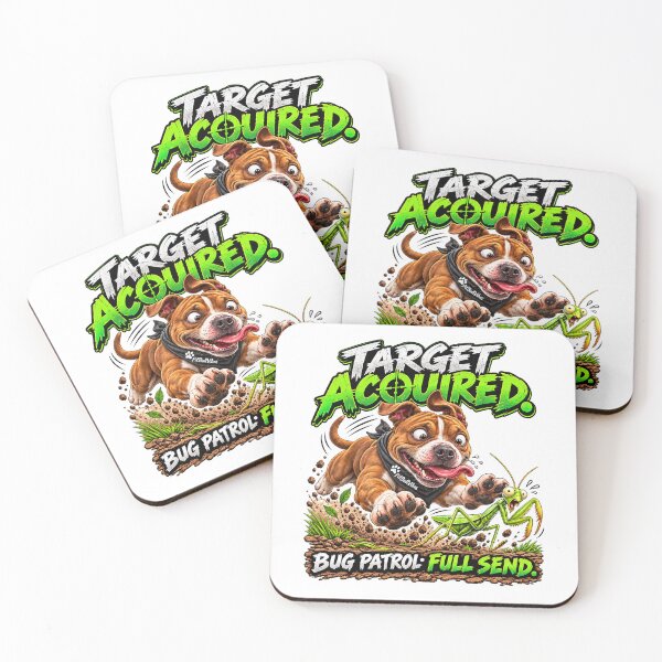 Item preview, Target Acquired - Playful PitBull Dog 'Bug Patrol: Full Send' Graphic designed and sold by PitBullVibes.com.