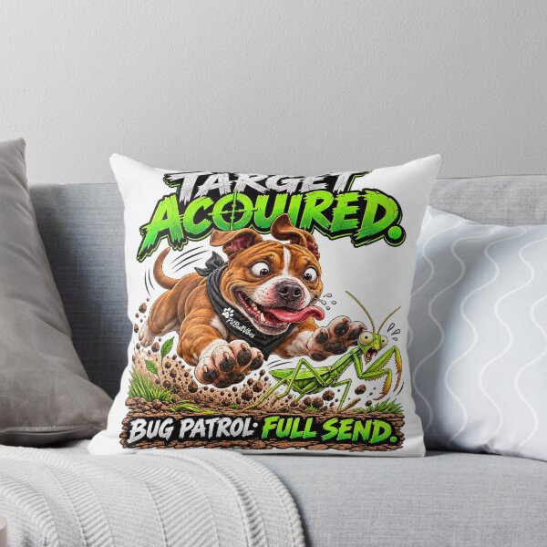 Item preview, Target Acquired - Playful PitBull Dog 'Bug Patrol: Full Send' Graphic designed and sold by PitBullVibes.com.