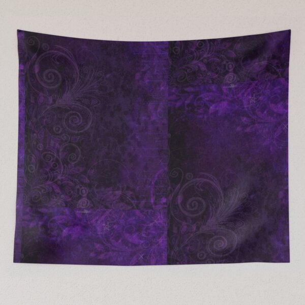 Item preview, 90s Whimsigoth Royal Purple Damask - Frutiger Floral Celestial Gothic designed and sold by BrontesWhimsyStore.