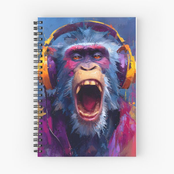 Item preview, DJ Monkey with Headphones Colorful Graffiti Pop Art designed and sold by GrinGalore.