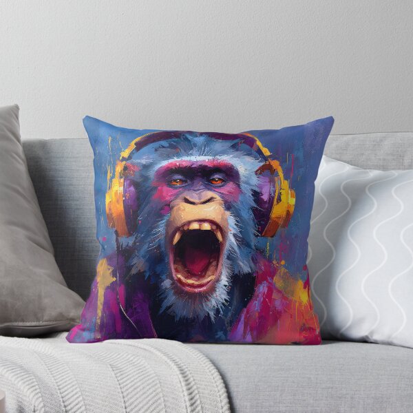 Item preview, DJ Monkey with Headphones Colorful Graffiti Pop Art designed and sold by GrinGalore.