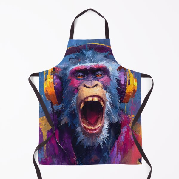 Item preview, DJ Monkey with Headphones Colorful Graffiti Pop Art designed and sold by GrinGalore.