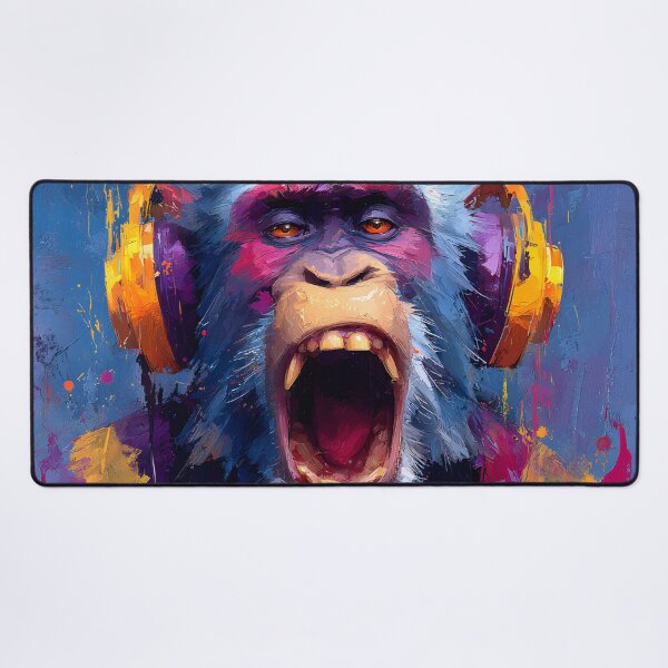 Item preview, DJ Monkey with Headphones Colorful Graffiti Pop Art designed and sold by GrinGalore.