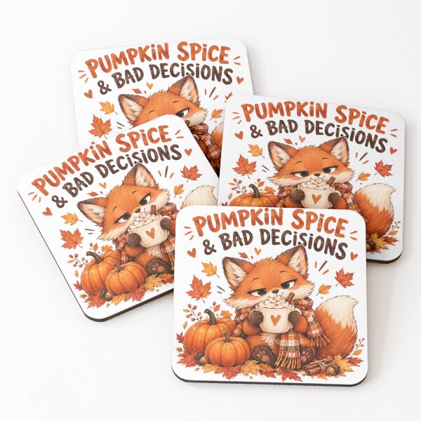 Item preview, Pumpkin Spice & Bad Decisions – Cute Cozy Fox Autumn Design designed and sold by DreamyBrushArt.