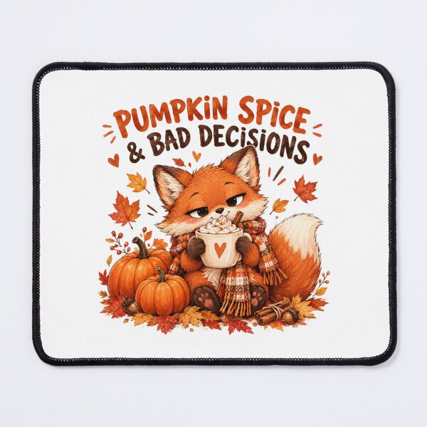 Item preview, Pumpkin Spice & Bad Decisions – Cute Cozy Fox Autumn Design designed and sold by DreamyBrushArt.