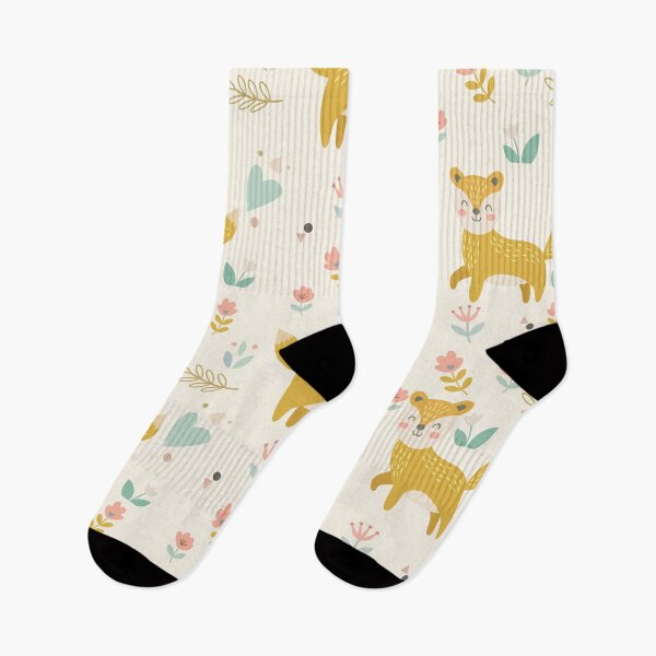Aperçu de l'œuvre Motif sans couture de renard mignon avec des éléments floraux créée et vendue par prapapon.