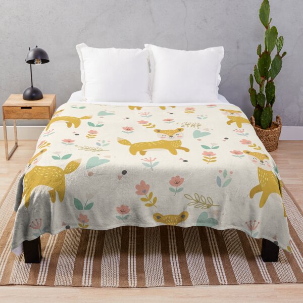 Item preview, Cute Fox Seamless Pattern with Floral Elements designed and sold by prapapon.