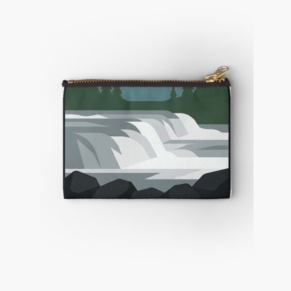 Item preview, Brooks Falls Alaska Overcast Geometric Sticker Badge designed and sold by DetourDgn.
