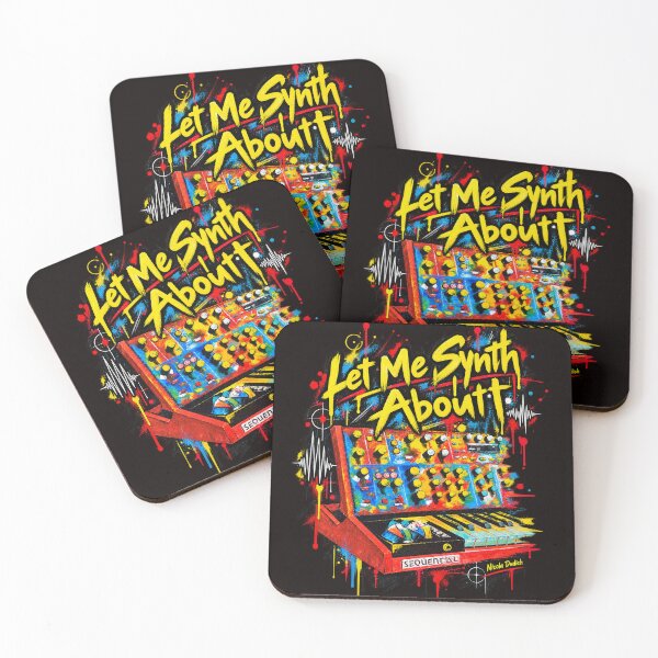 Item preview, Let Me Synth About It – Colorful Analog Synthesizer Art designed and sold by NicolaDudich.