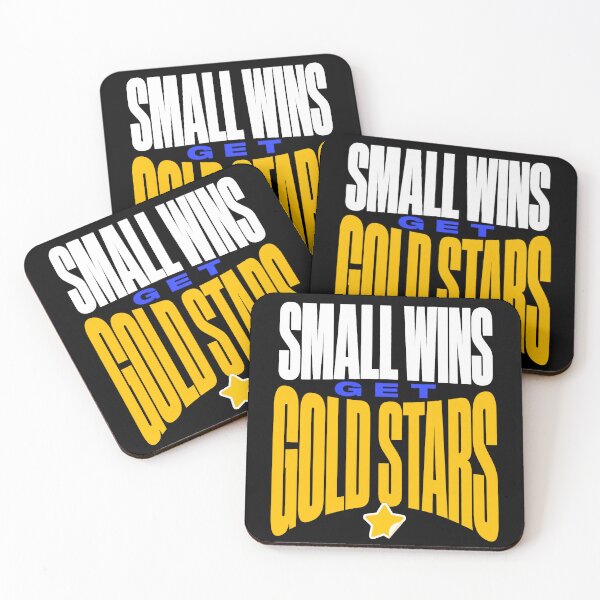 Item preview, Small Wins Get Gold Stars Typography designed and sold by Fun2Fentastic.