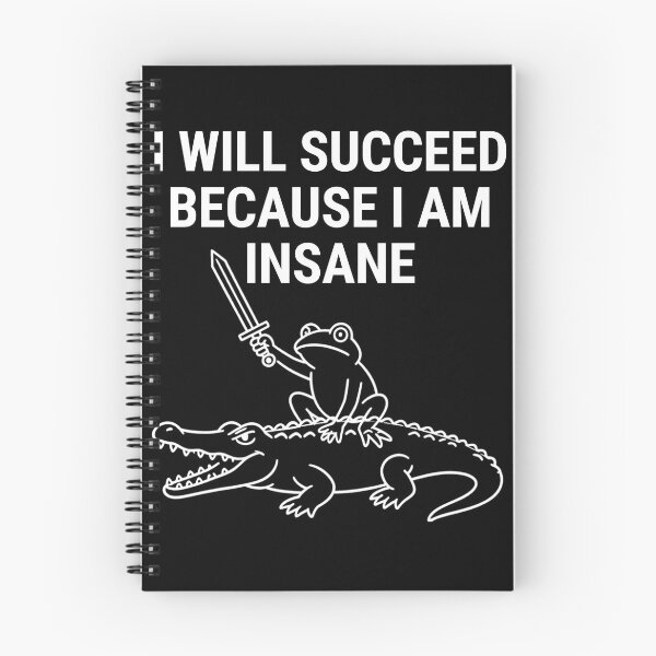 Item preview, I Will Succeed Because I Am Insane  Frog Riding Crocodile Motivational designed and sold by Reverielook.