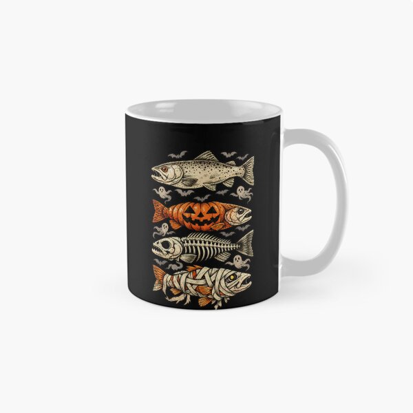 Item preview, Funny Halloween Fishing Ghost Pumpkin Skeleton Mummy Fish designed and sold by raewaelchi.