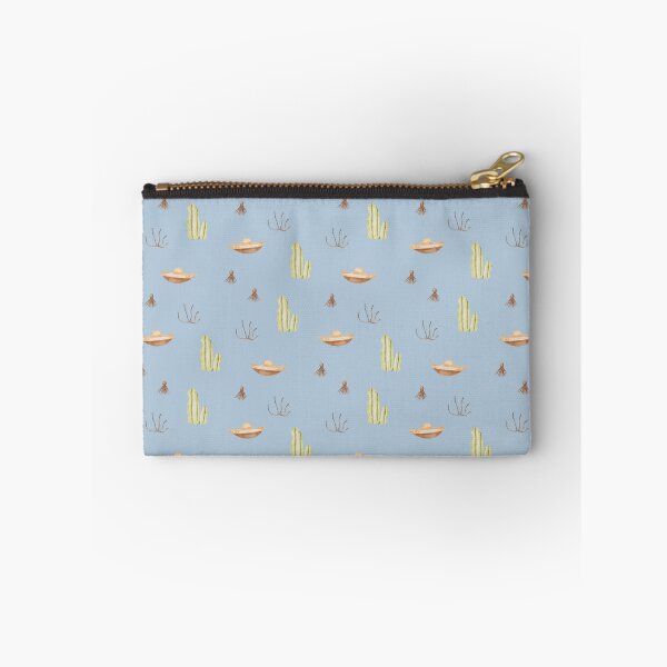 Item preview, Cute Watercolor Sombrero and Cactus Dusty Blue Pattern designed and sold by svitlaarty.