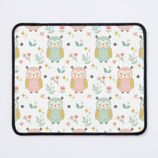 Item preview, Cute Owl Seamless Pattern with Floral Elements designed and sold by prapapon.