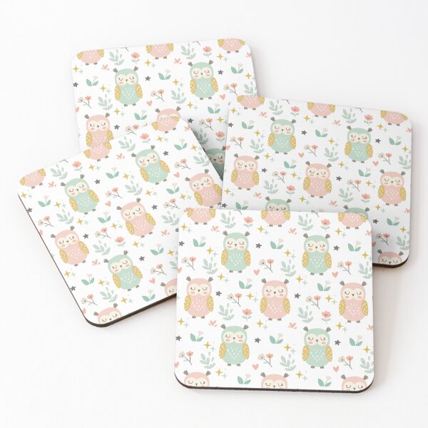 Item preview, Cute Owl Seamless Pattern with Floral Elements designed and sold by prapapon.