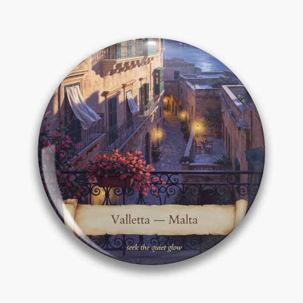 Item preview, Valletta Moonlit Balcony Streetscape — Romantic Mediterranean Night Art designed and sold by stickercuffs.